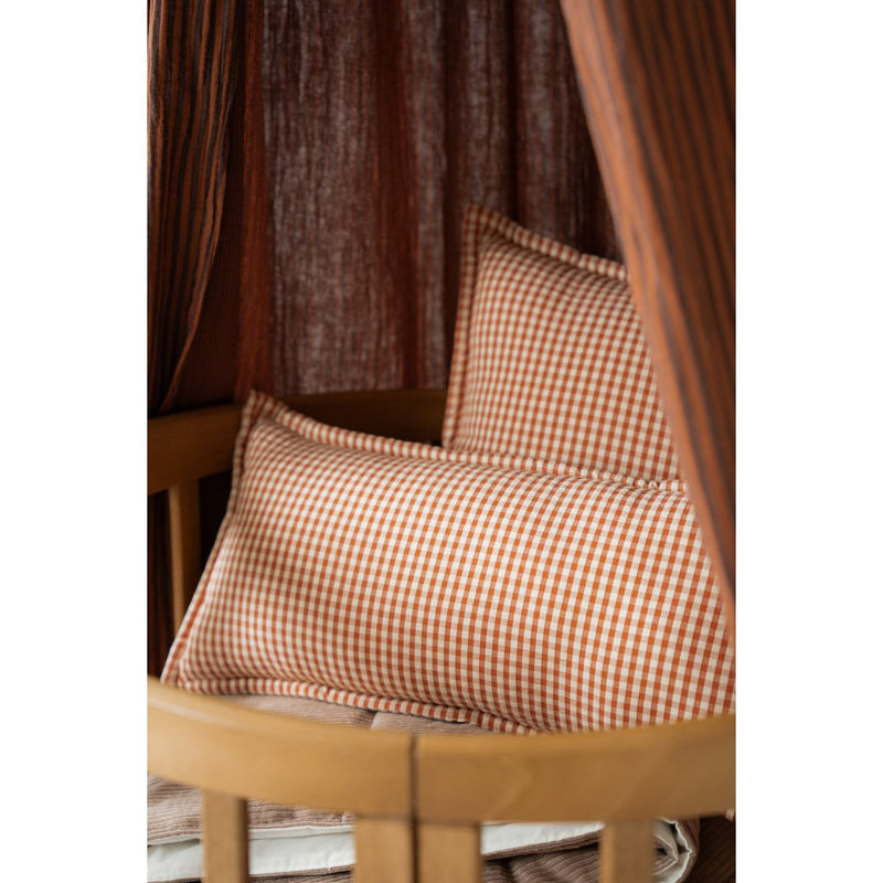 Baumwoll-Baldachin „Brown Stripe“ mit Rüschen