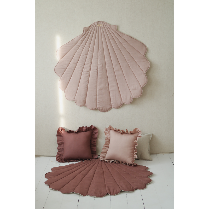 Leinen-Muschelmatte „Powder Pink“