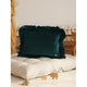 Samt-Kissen „Emerald“ mit Rüschen