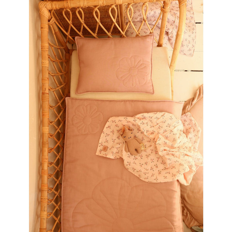 Leinen-Bettset „Bloom Powder Rose“