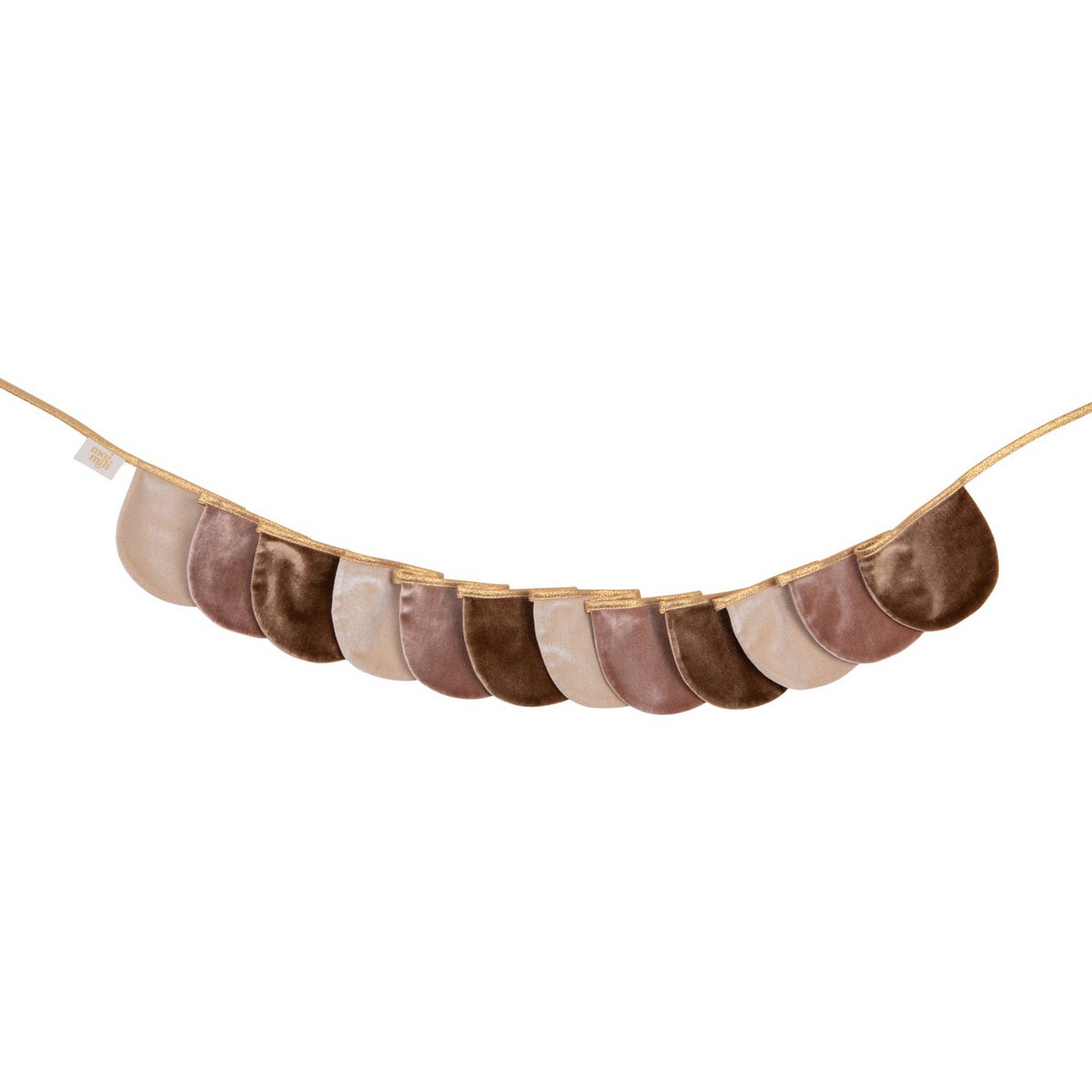 Moi Mili Samtgirlande „Beige Pearl“ mit Halbmonden – Produktansicht