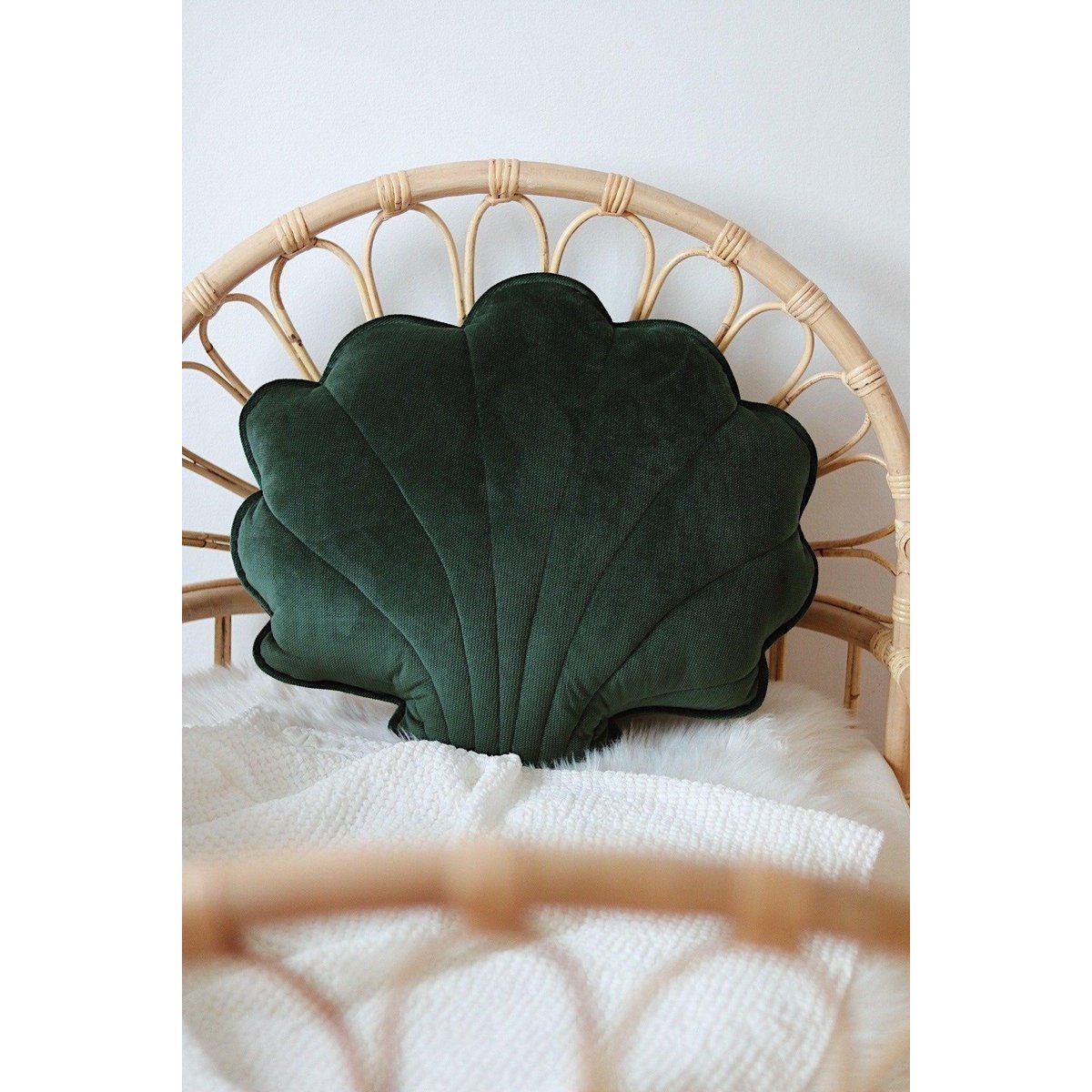 Samt-Muschelkissen „Emerald Green“
