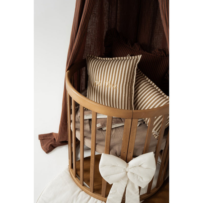 Baumwoll-Kissen „Olive Brown Stripe“