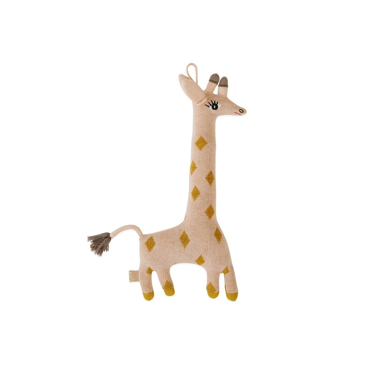 Baby Guggi Giraffe Kuscheltier – H15 × L32 × B5 cm von OYOY Living Design