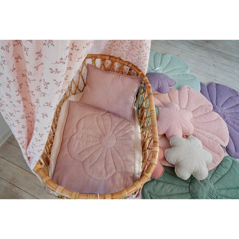 Leinen-Bettset „Bloom Powder Rose“