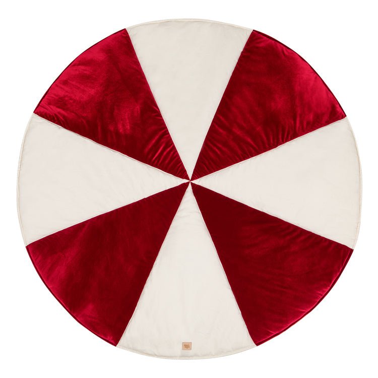 Runde Weihnachts-Patchworkmatte „Red Candy“