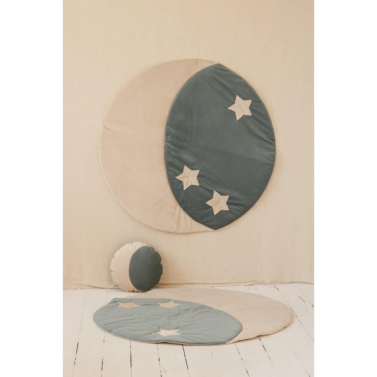 Moi Mili Samt-Spielmatte „Moonlight Blue“ – Produktansicht