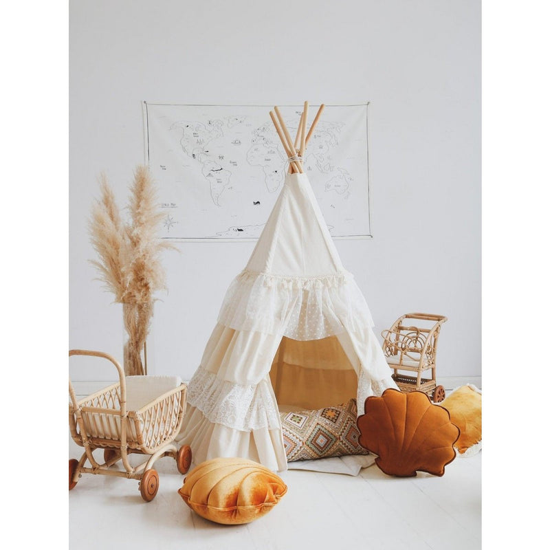 Moi Mili Tipi-Zelt mit Rüschen „Shabby Chic“ – Produktfoto 4