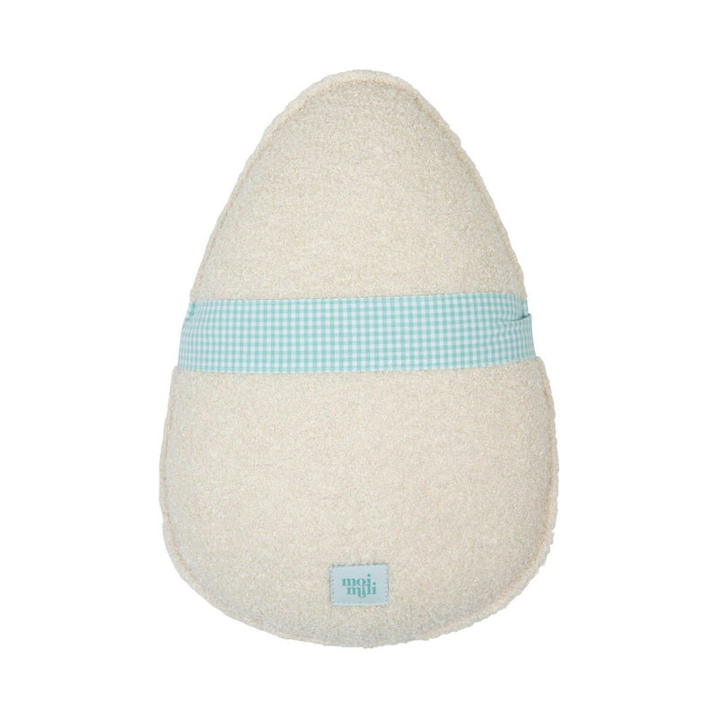 Flauschiges Bouclé-Ostereierkissen „Mint Bow“