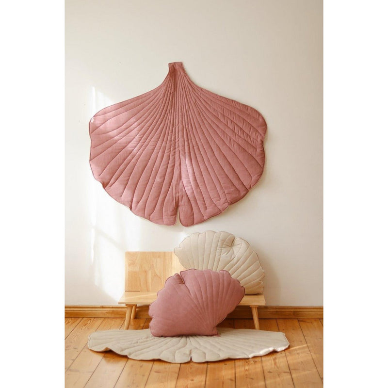 Leinen-Ginkgokissen „Dirty Pink“
