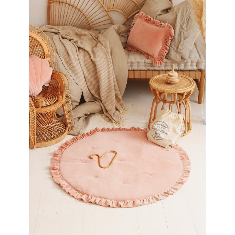 Samtmatte mit Rüschen „Apricot Blush“