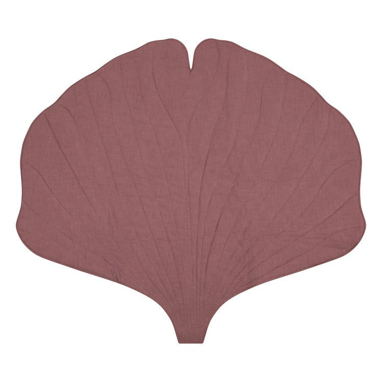Leinen-Ginkgomatte „Dusty Rose“