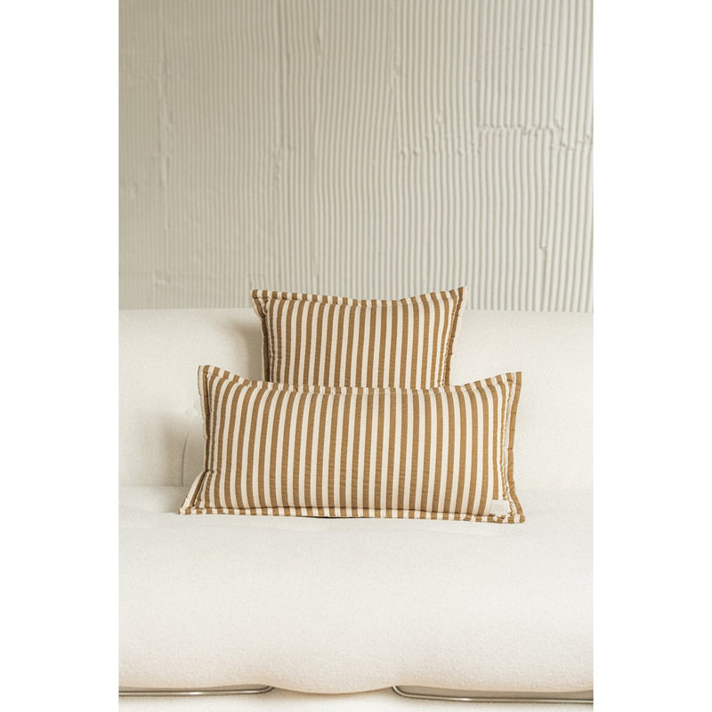 Baumwoll-Kissen „Olive Brown Stripe“