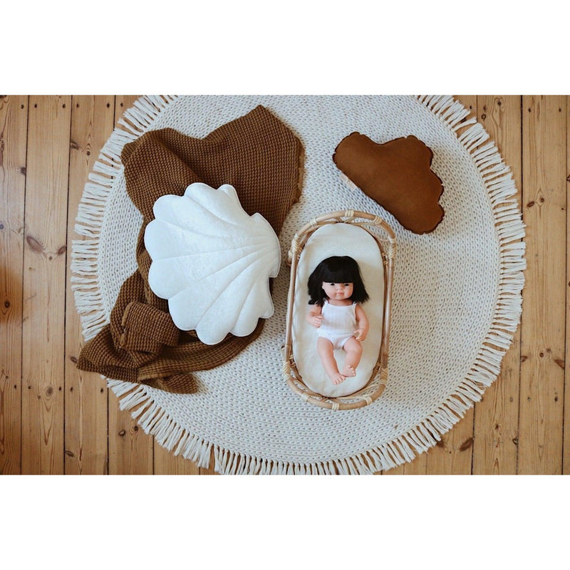 Samt-Muschelkissen „White Pearl“
