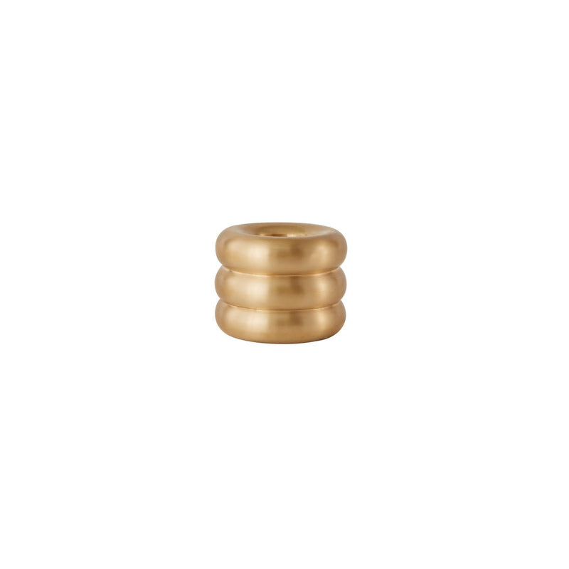 Savi Kerzenhalter aus gebürstetem Messing – Ø4,6 × H3 cm von OYOY Living Design