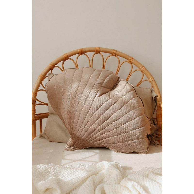 Samt-Ginkgokissen „Warm Taupe“