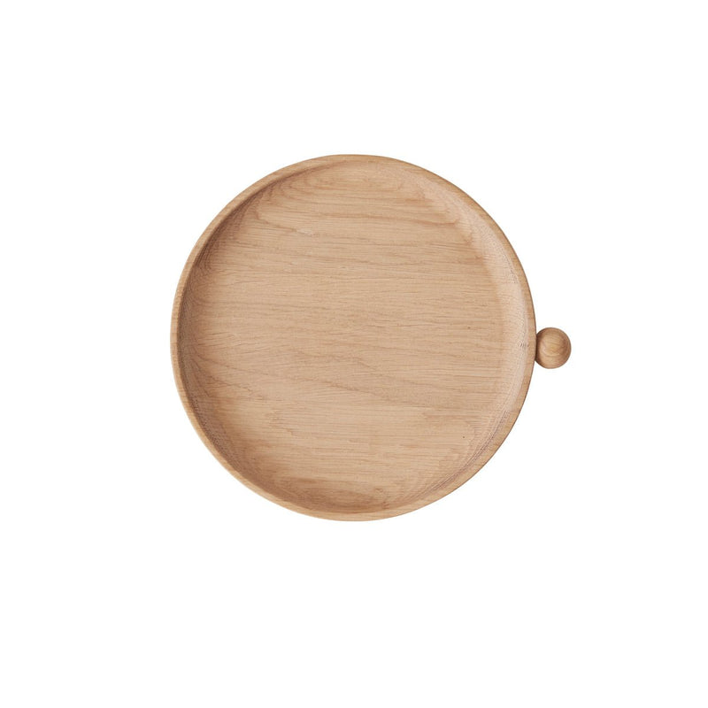 Inka Holztablett – rund – klein – Natur – H2,5 × L22 × B20 cm von OYOY Living Design