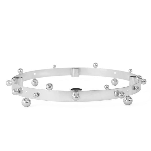 Perlen-Adventskerzenhalter – Silber – Ø33 × H5,5 cm von OYOY Living Design