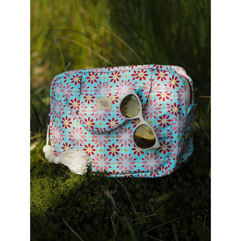 Kosmetiktasche „Rote Blumen“ – groß