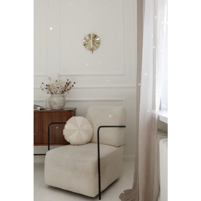 Bouclé-Patchworkkissen „White Lamb“