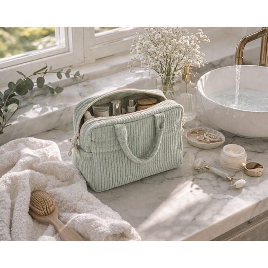 Cord-Kosmetiktasche „Mint“