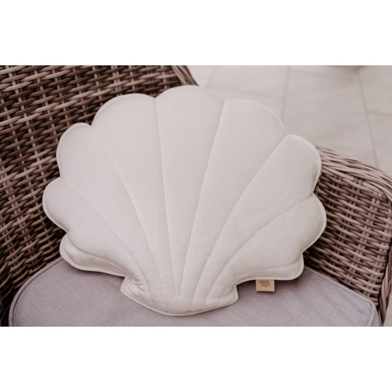 Samt-Muschelkissen „White Pearl“