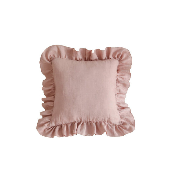 Moi Mili Leinenkissen „Powder Pink Frill“ mit Rüschen – Produktfoto 2