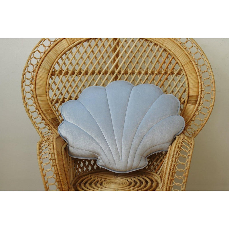 Samt-Muschelkissen „Blue Pearl“