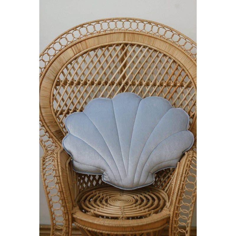 Samt-Muschelkissen „Blue Pearl“
