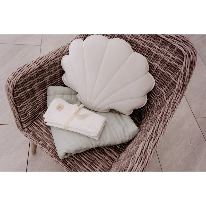 Samt-Muschelkissen „White Pearl“