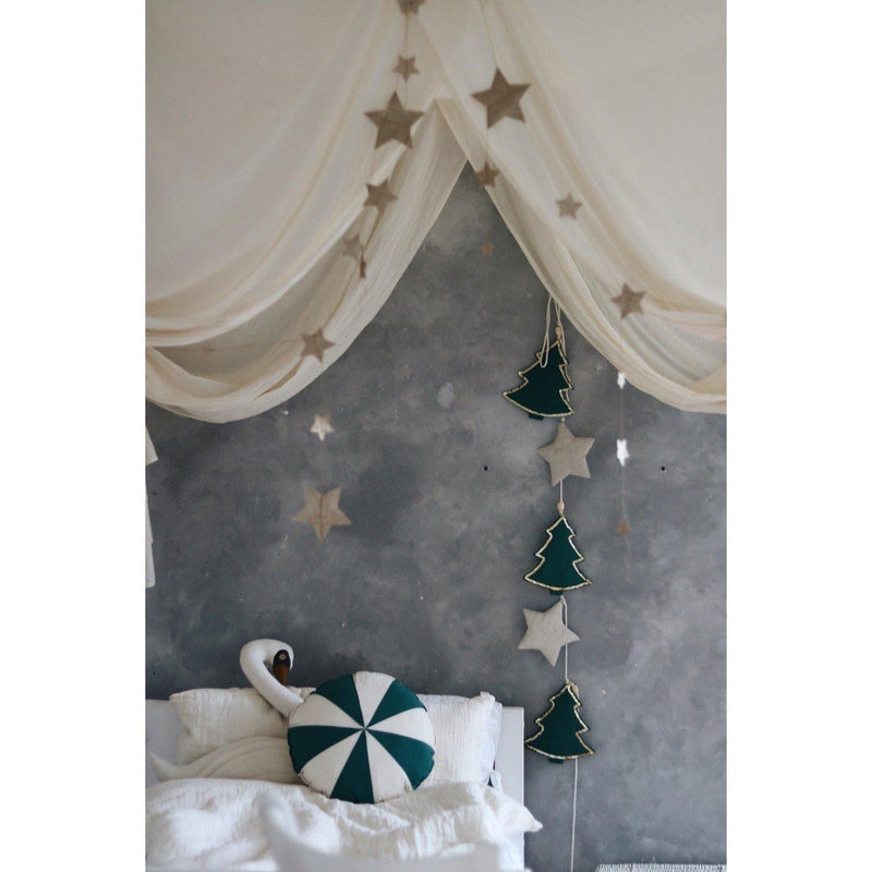 Weihnachtsgirlande mit Tannenbäumen & Sternen „Grün“